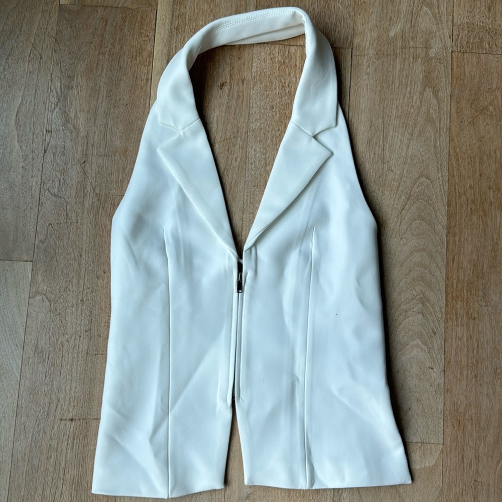 Zara Peplum Backless Zipper Halter top